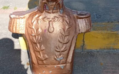 Derribado busto de Simón Bolívar en la plaza La Palmita