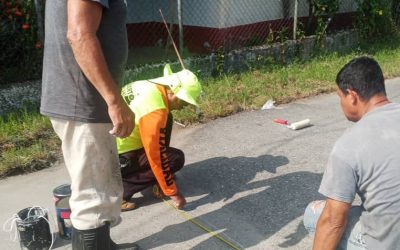 Gestión de Lisandro Segura realizó trabajos de demarcación vial en inmediaciones de institución educativa